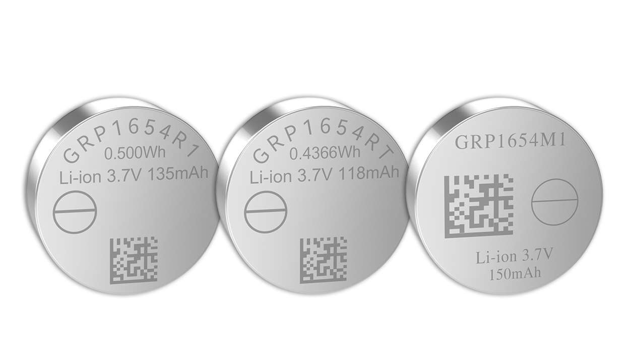 GRP1654 Series Rechargeable Lithium-Ion Button Cell Battery