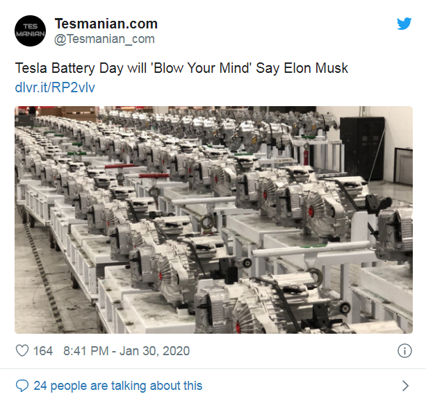 tesla battery day on twitter