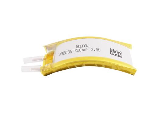 Grepow Curve Shaped LiPo Battery 3.8V 200mAh 3020035