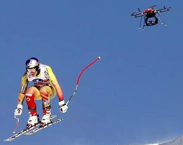 Drones can be used in extreme sports photography