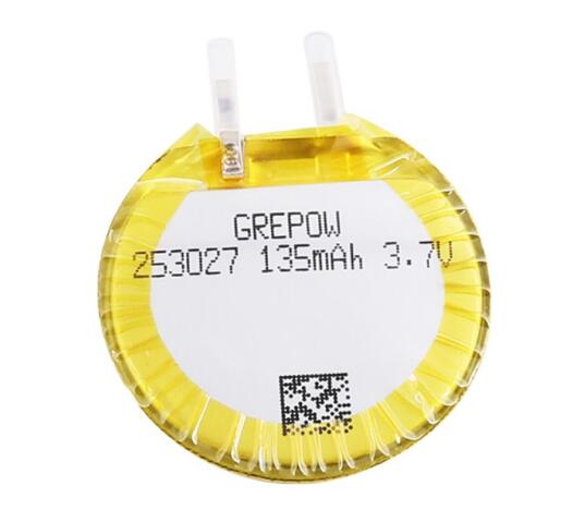 Grepow 135mAh 3.7V Round Shaped Lipo Battery 2530027