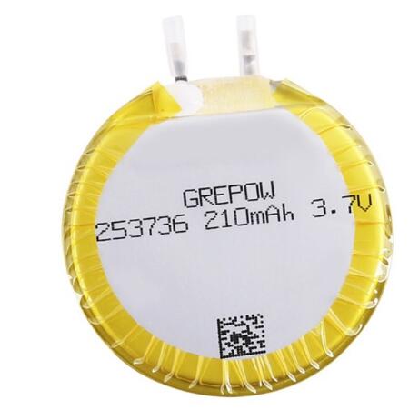 Grepow 210mAh 3.7V Round Shaped Lipo Battery 2537036
