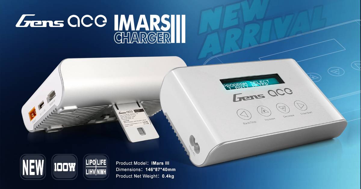 Gens ace's new IMARS III charger - light weight charger - portable lipo battery charger - Grepow