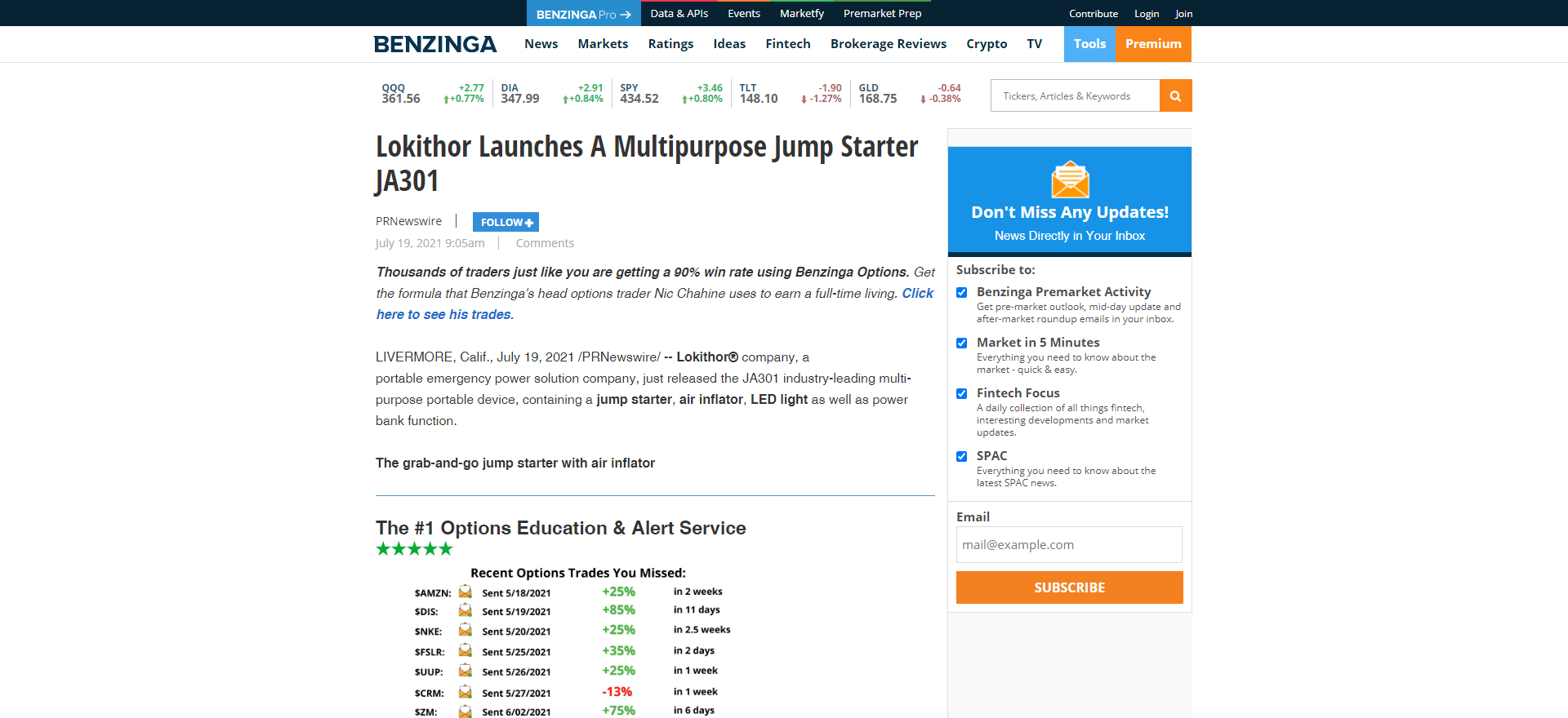 Lokithor Launches A Multipurpose Jump Starter JA301 - Benzinga_ - www.benzinga.com
