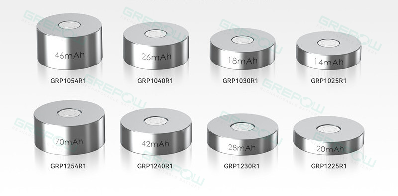 Different sizes of Grepw steel shelled button batteries