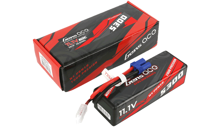 Gens Ace 5300mAh 11.1V 60C 3S1P HardCase Lipo Battery