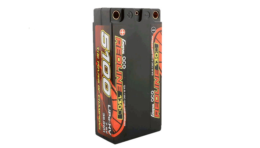 Gens Ace Redline Series 5100mAh 7.6V 130C Hardcase RC Car LiPo Battery Pack