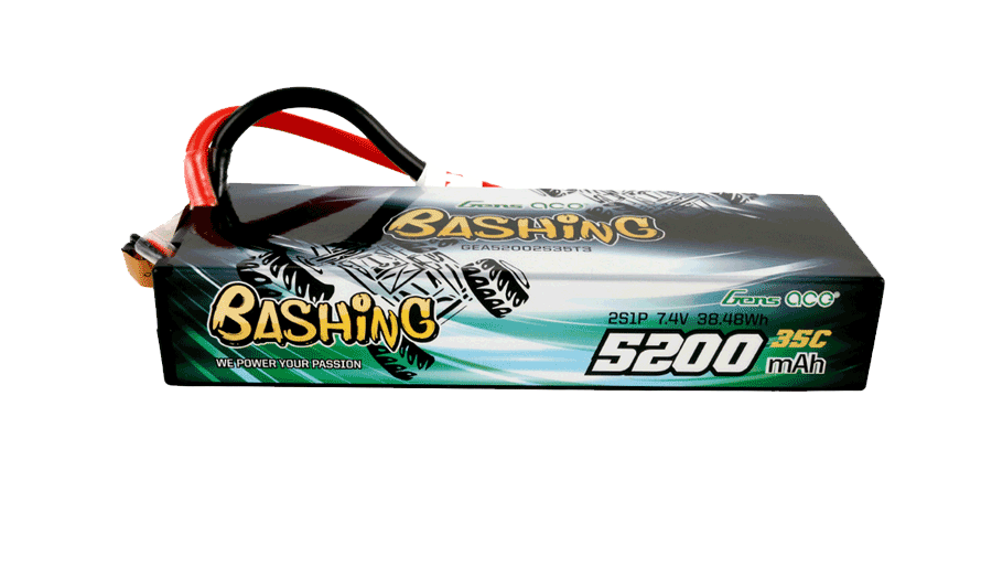 Gens Ace Bashing Series 5200mAh 7.4V 35C Car Lipo Battery Pack Hardcase