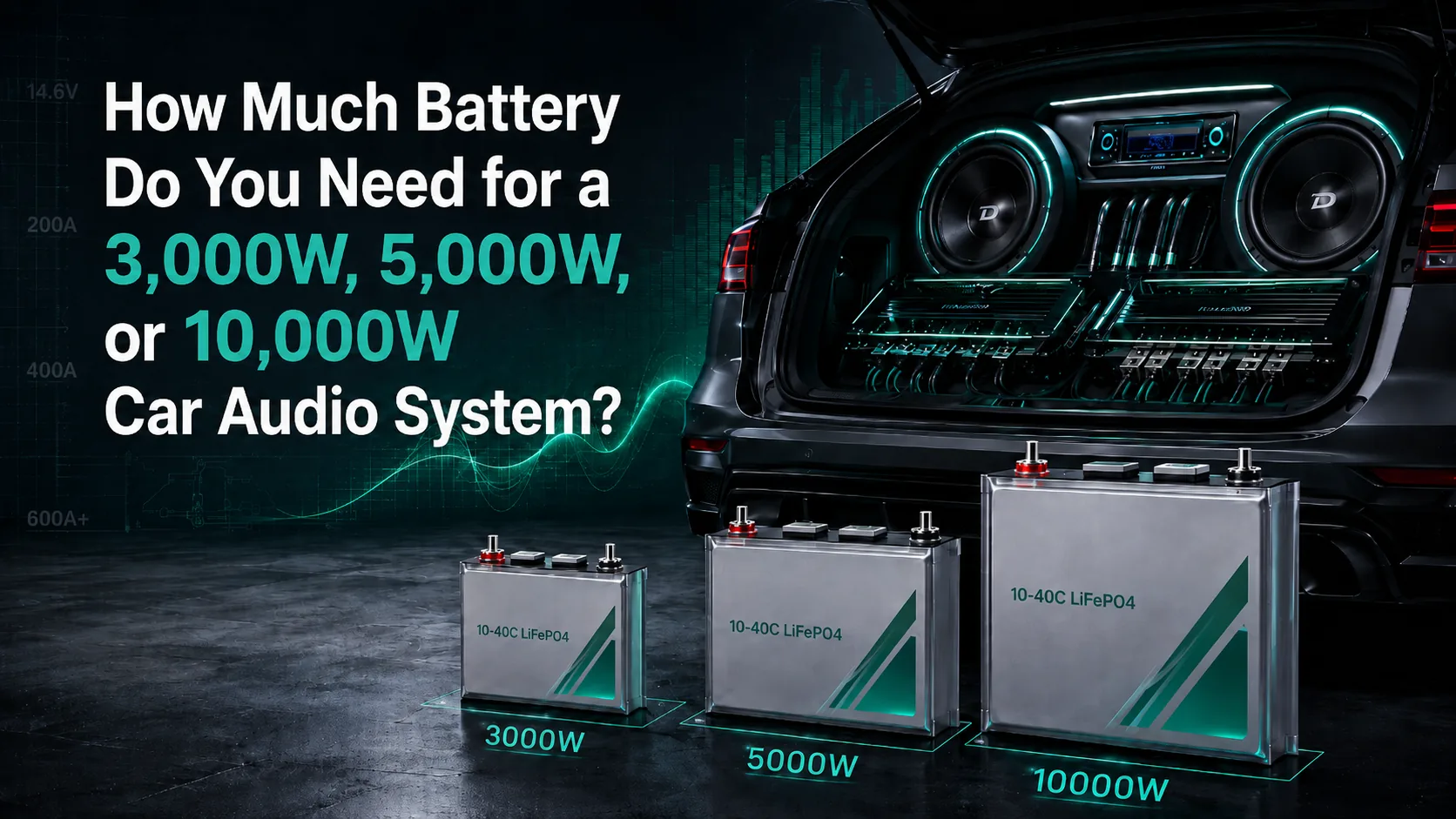 How Much Battery for 3000W, 5000W, 10000W Car Audio System?