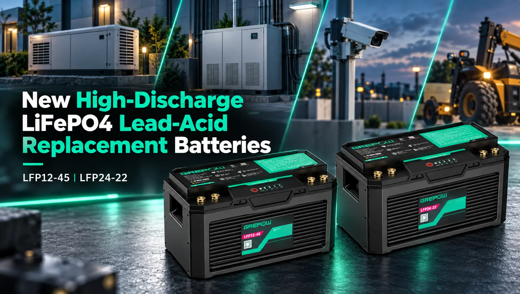 High-Discharge LiFePO4 Lead Acid Replacement Batteries for 12V and 24V Systems