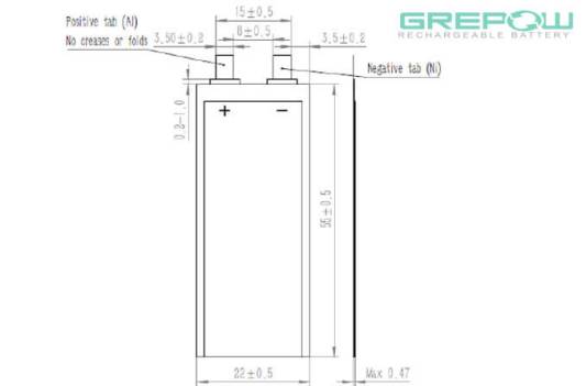 Ultra thin  battery GRP0422055 Battery Structure