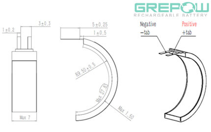Ultra Narrow Battery Structure GRP1507028