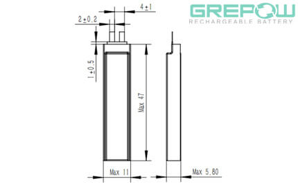 Ultra Narrow Battery Structure GRP5811047