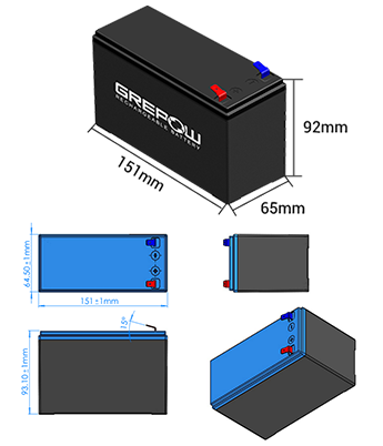 Grepow 12V 7Ah Modular Battery
