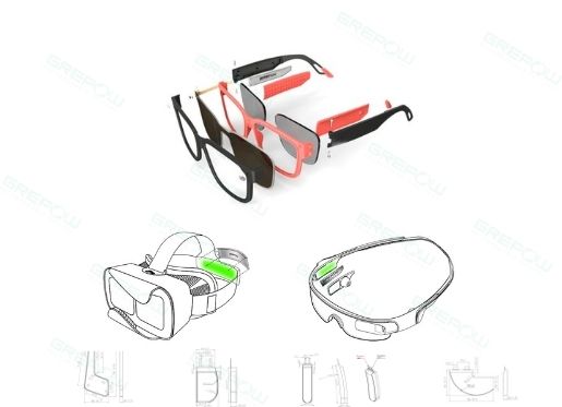 AR and smart glasses with irregular batteries