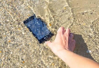 Cell phone dropped into water