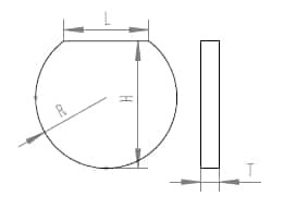 Line drawing of the Round Shaped battery