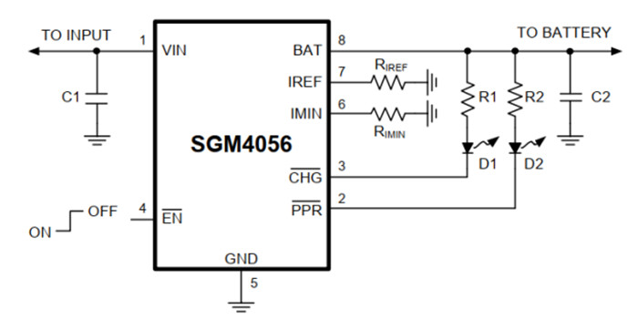 SGM4056 chip pin diagram