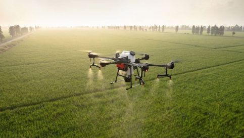 Drone spraying a field - Grepow semi solid battery