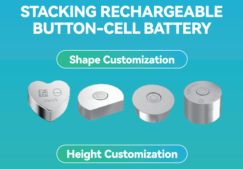 Stacked Rechargeable Button-Cell Batteries