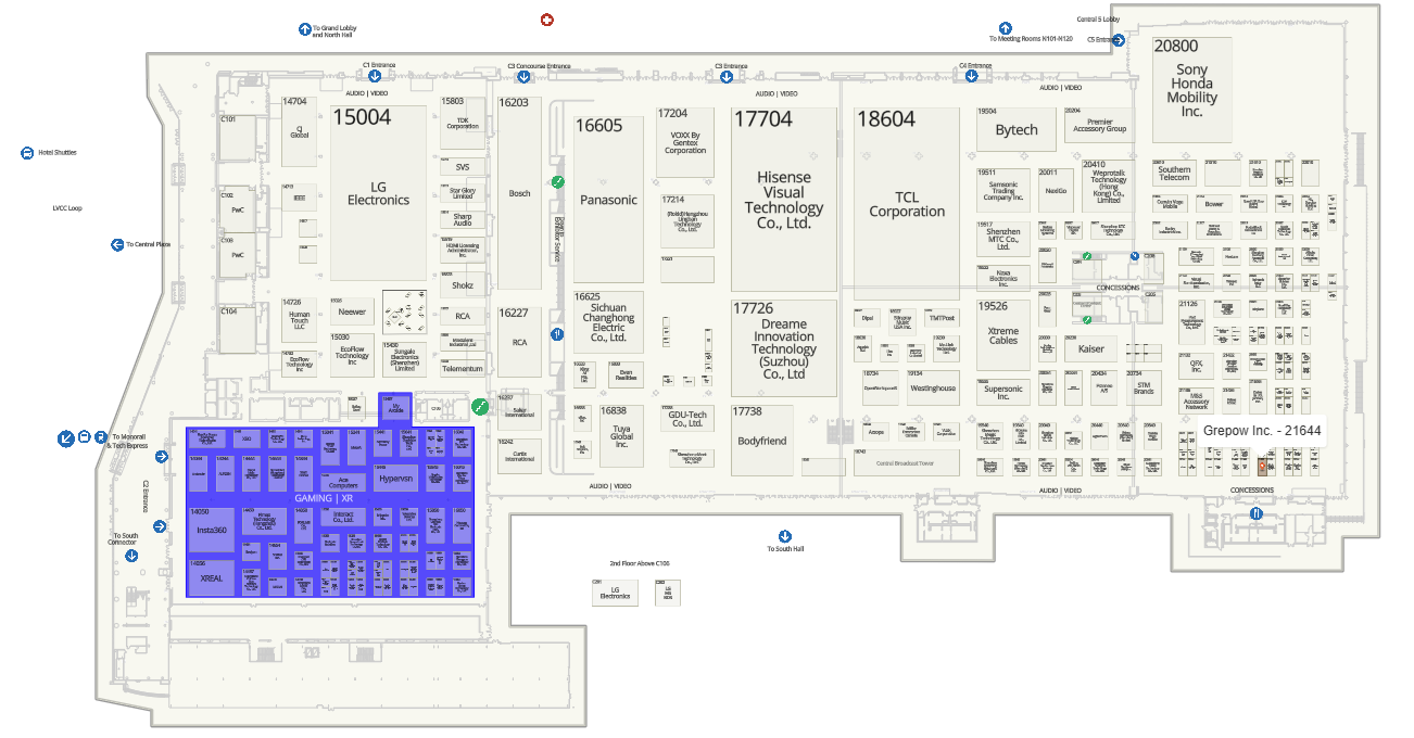 Grepow at LVCC Booth #21644 -The Floor Plan of CES 2026 Grepow at LVCC Booth #21644 -The Floor Plan of CES 2026