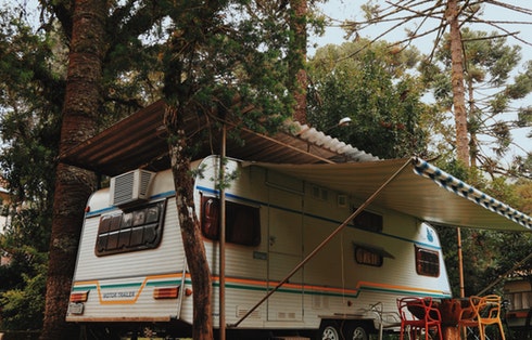 RV with solar panels